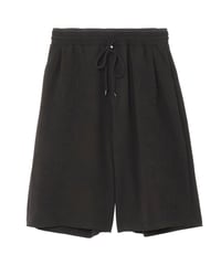 Western-Cut Double-Knit Baggy Shorts BLACK