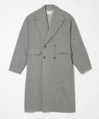 Check Combo Shaggy Wool Double Coat GREY SAMPLE
