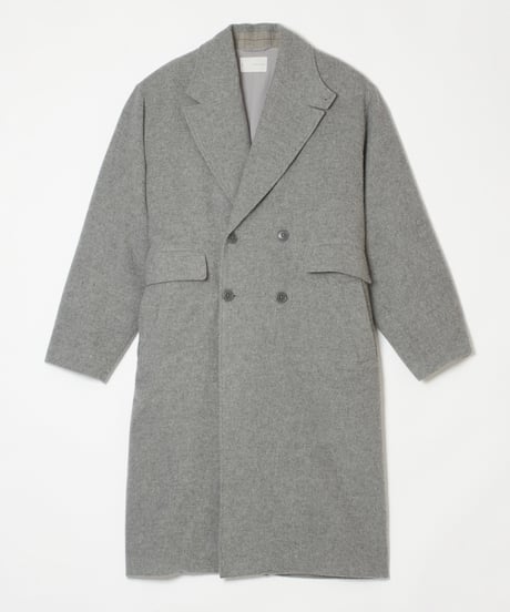 Check Combo Shaggy Wool Double Coat GREY SAMPLE