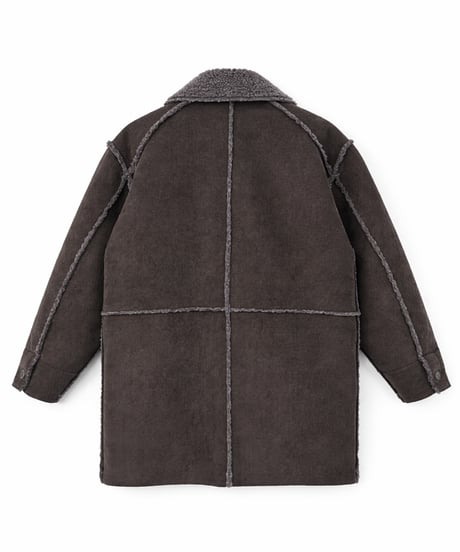 Corduroy Boa Mouton Reversible Jacket Coat BROWN