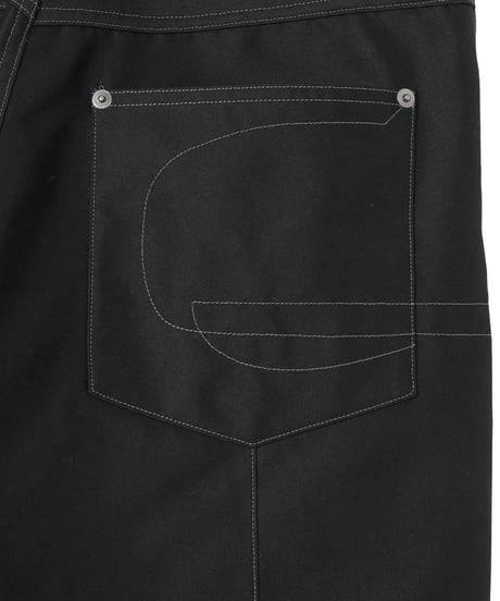 Stitch Work 3D 5 Pockets Pants BLACK