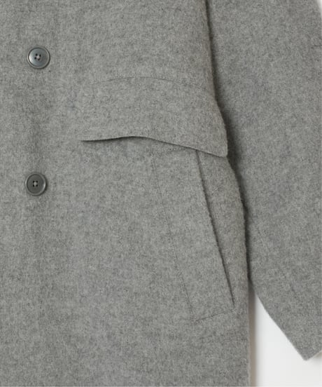 Check Combo Shaggy Wool Double Coat GREY SAMPLE