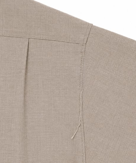 Wool-Linen Hand-Stitched Long Sleeve Shirt WHITE
