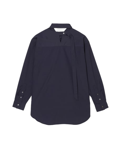 Cut-out Slit Back Ribbon Big Shirts STRIPE