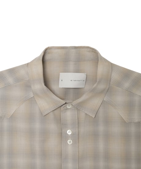 Sheer Check Recycled Organic Cotton Shirt BLACK