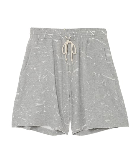 Bonded Crashed French Terry Western-Style Shorts GREY