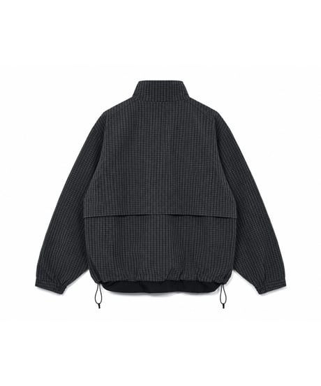 Water-Repellent Seersucker Check Layered Blouson BROWN