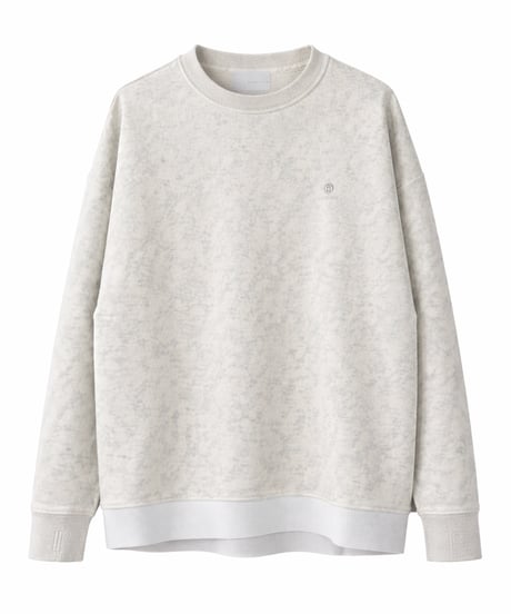 Batik-Dyed Thermal Layered Split Raglan Pullover OATMEAL