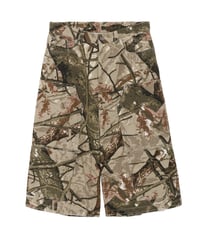 Camouflage Twill 9-Pocket Knee-Length Shorts PINK