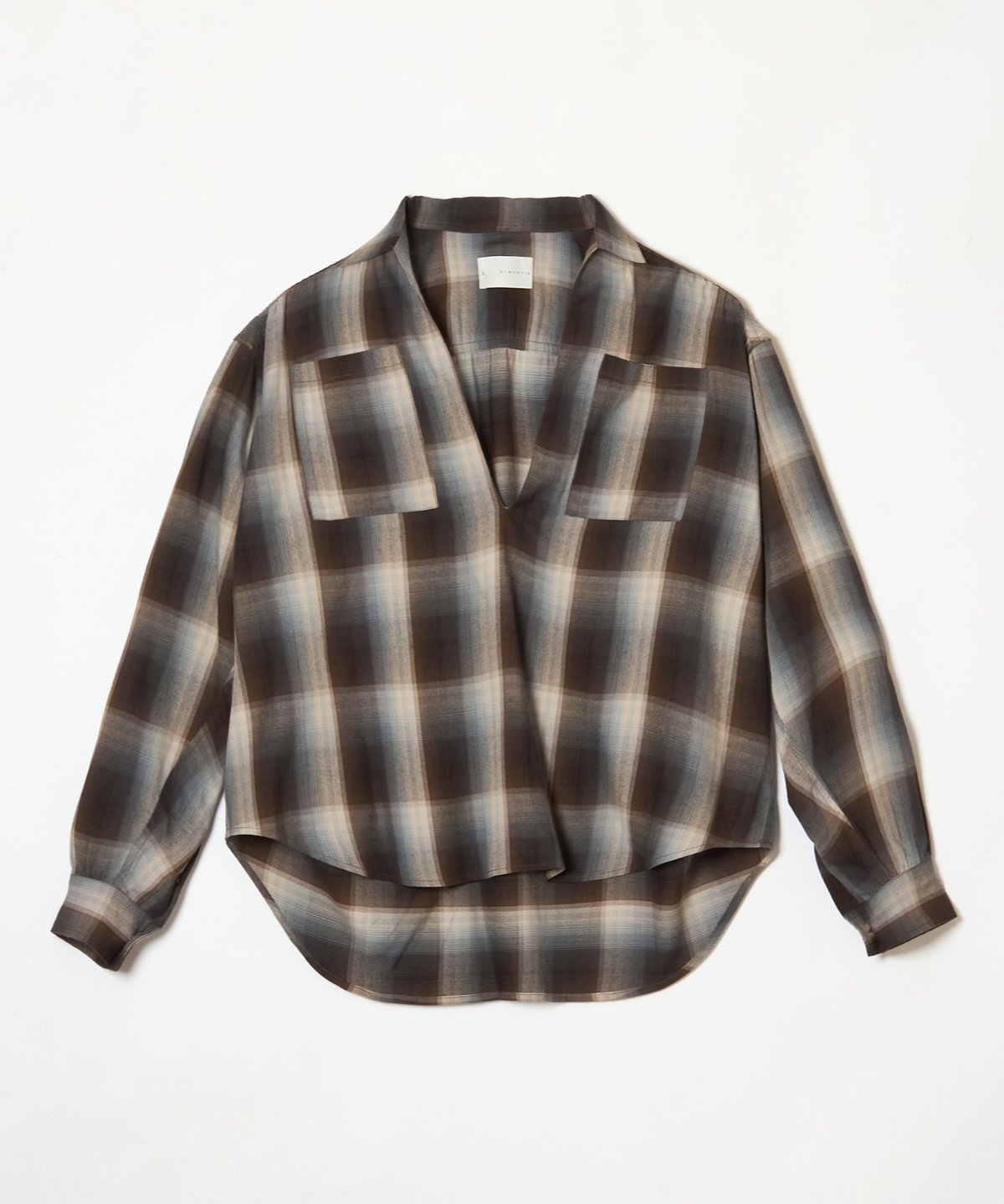 Rayon Broad Gathered Skipper Shirt WHITE | aren