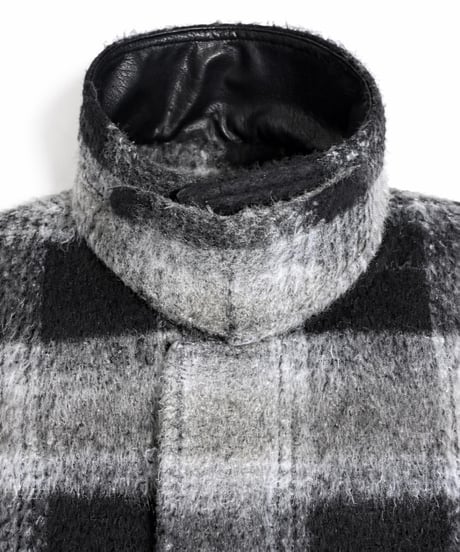 Shaggy Wool Check Ventilation Short Blouson BROWN