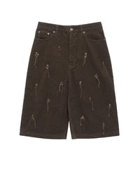 Flower Hand-Stitched Summer Corduroy BROWN
