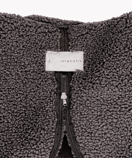 Corduroy Boa Mouton Reversible Split-Hoodie BLACK