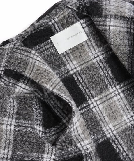 Shaggy Wool Check Ventilation Short Blouson BROWN
