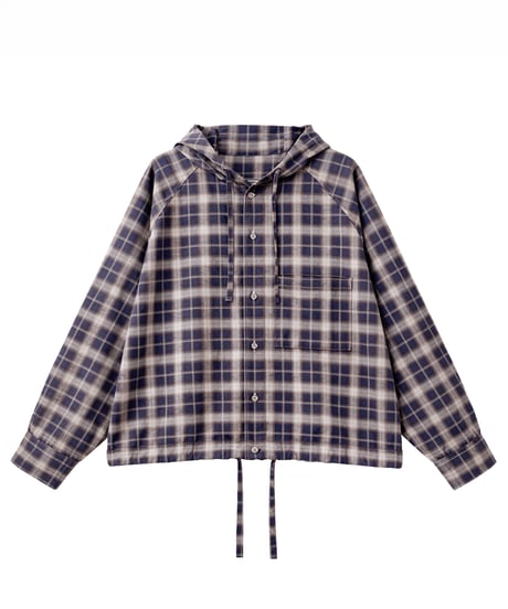 Tech Check Hooded Ventilation Shirt BEIGE