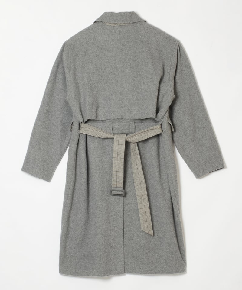 Check Combo Shaggy Wool Double Coat BLACK | are