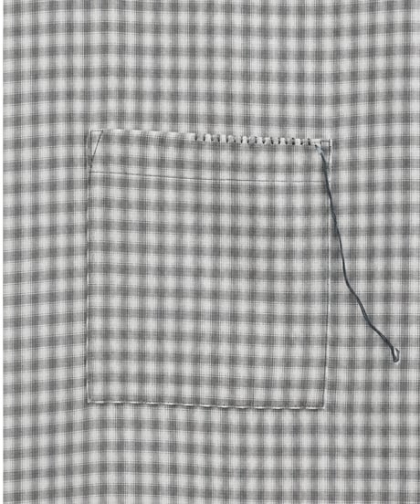 Rayon Shadow Check Hand-Stitched Long Sleeve Shirt GREEN