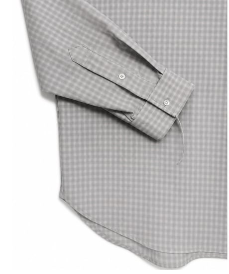 Rayon Shadow Check Hand-Stitched Long Sleeve Shirt GREEN