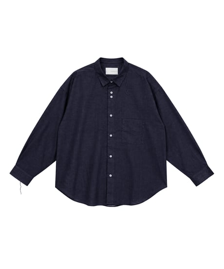 Wool-Linen Hand-Stitched Long Sleeve Shirt WHITE