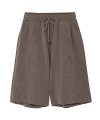 Western-Cut Double-Knit Baggy Shorts TAUPE