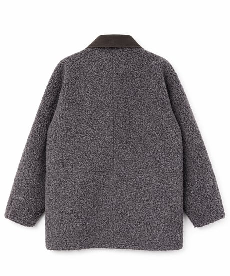 Corduroy Boa Mouton Reversible Jacket Coat BROWN