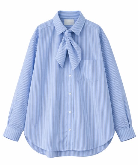 High-Count Cotton Armband-Scarf Shirt NAVY