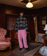 Batik-Dyed Layered Tuck Crescent Sweatpants PINK