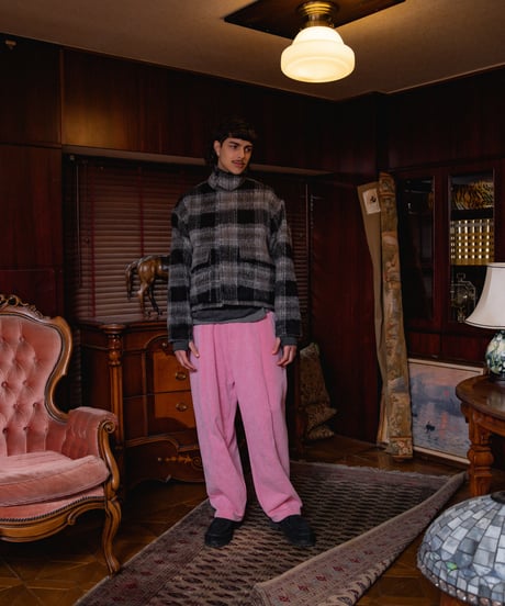 Batik-Dyed Layered Tuck Crescent Sweatpants PINK