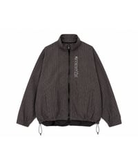 Water-Repellent Seersucker Check Layered Blouson BROWN