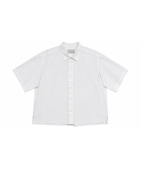Silk Protein Hand-Stitched Short Sleeve Shirt NAVY