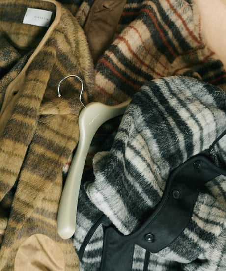 Suede Combo Shaggy Check Cardigan BROWN