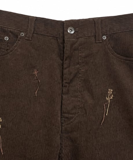Flower Hand-Stitched Summer Corduroy NAVY