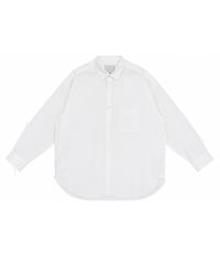 Wool-Linen Hand-Stitched Long Sleeve Shirt WHITE