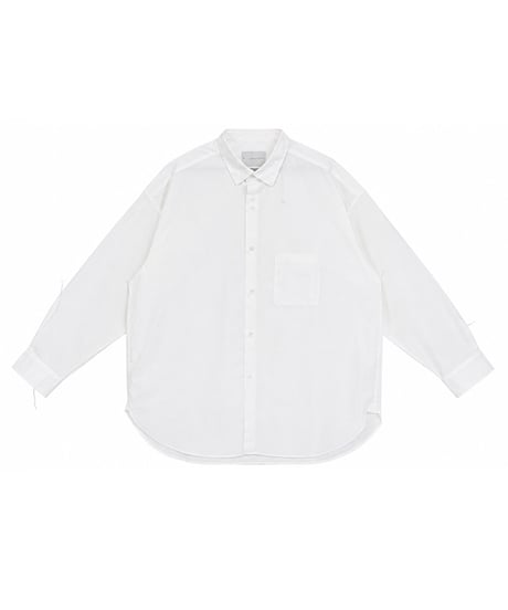 Wool-Linen Hand-Stitched Long Sleeve Shirt WHITE