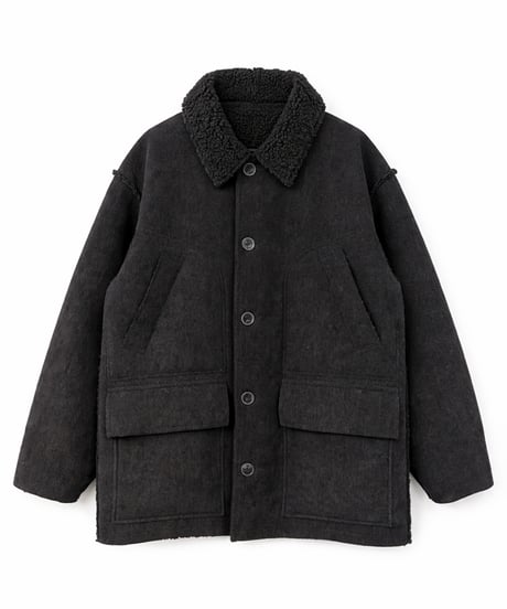 Corduroy Boa Mouton Reversible Jacket Coat BROWN