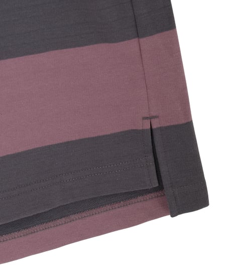 Striped Micro French Terry Henley Tee BEIGE