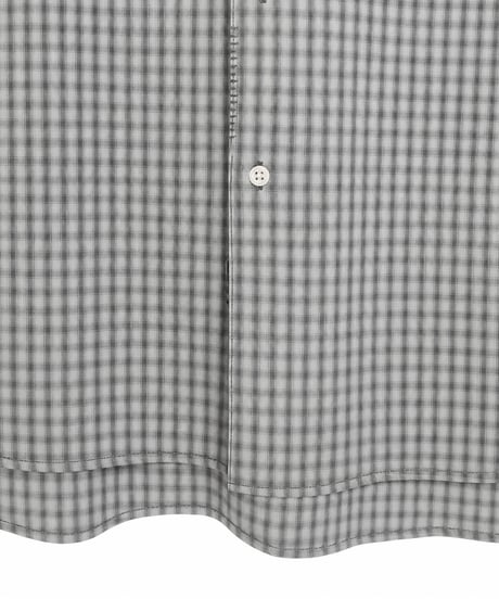 Rayon Shadow Check Hand-Stitched Long Sleeve Shirt GREEN
