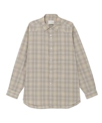 Sheer Check Recycled Organic Cotton Shirt BEIGE