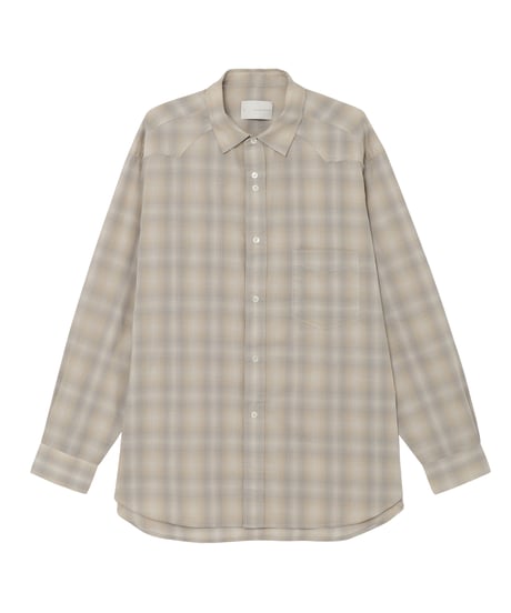 Sheer Check Recycled Organic Cotton Shirt BLACK
