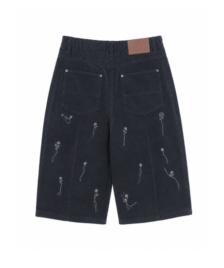Flower Hand-Stitched Summer Corduroy NAVY