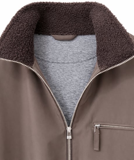 Heat-Retaining Bonded Wool-Nylon Half-Zip Pullover BLACK