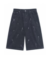 Flower Hand-Stitched Summer Corduroy NAVY