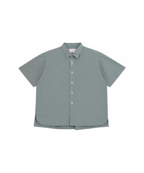 Silk Protein Hand-Stitched Short Sleeve Shirt NAVY