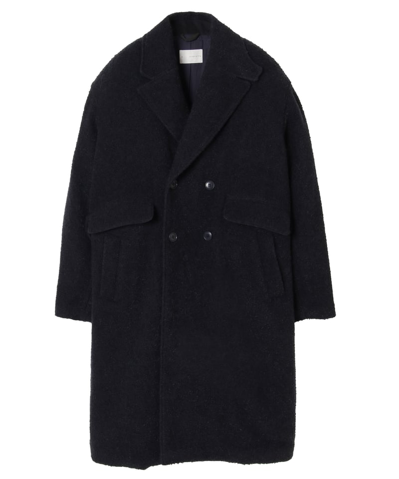 Mohair Loop Wool Long Coat NAVY | arenotis