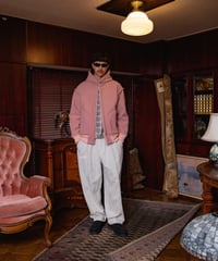 Corduroy Boa Mouton Reversible Split-Hoodie PINK
