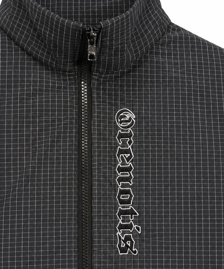Water-Repellent Seersucker Check Layered Blouson BROWN