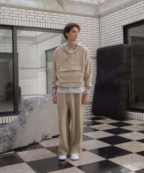 Napped Sweat Anorak Hoodie BROWN