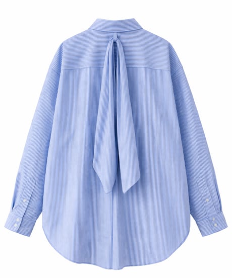 High-Count Cotton Armband-Scarf Shirt NAVY