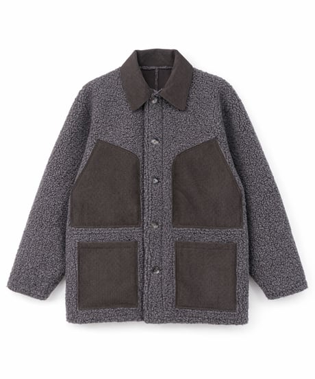 Corduroy Boa Mouton Reversible Jacket Coat BROWN