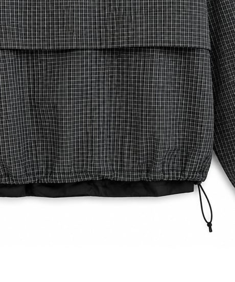 Water-Repellent Seersucker Check Layered Blouson BROWN